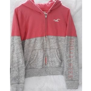 Hollister pink zip up hoodie